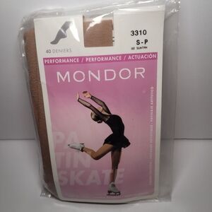 Mondor 3310 FOOTED Suntan Tights Womens Small Figure Skating Performance NEW